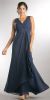 Main image of V-Neck Ruched Twist Knot Bust Long Bridesmaid Dress